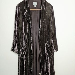 J.Jill Velvet Duster Jacket Coat in Lavender